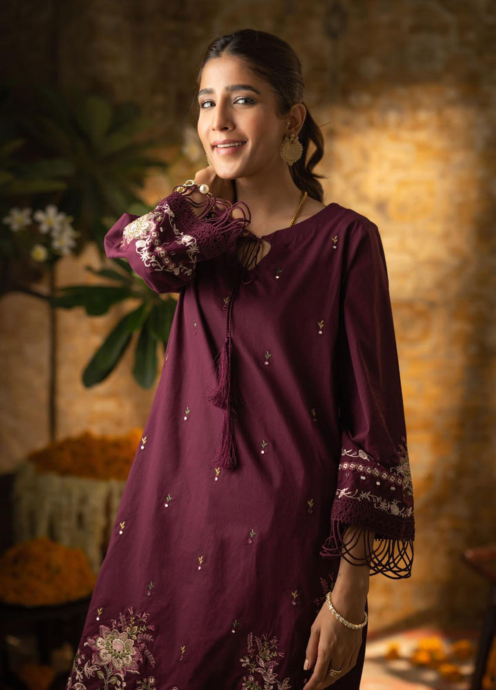 Dhanak Casual Pret Embroidered Cotton 2 Piece Suit DC-2063 PURPLE