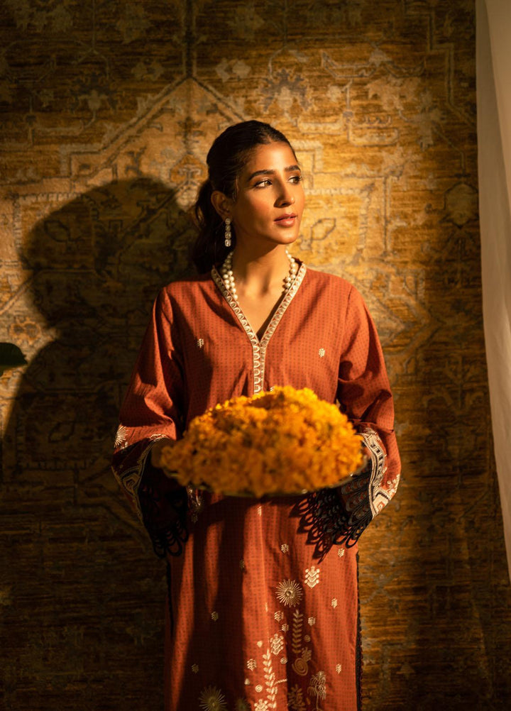 Dhanak Casual Pret Embroidered Cotton 2 Piece Suit DC-2066 RUST
