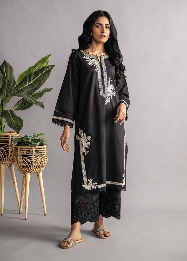 Dhanak Casual Pret Embroidered Lawn Kurti DC-0422 Black