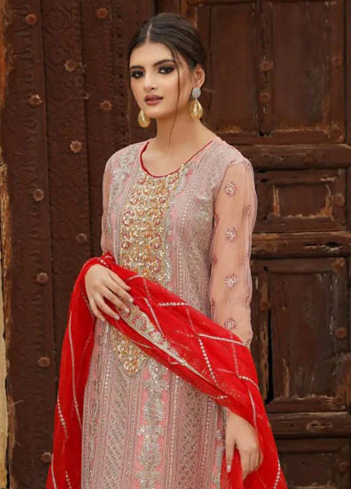 Dhanak By Ayat Pret Embroidered Net 3 Piece Suit Yashni