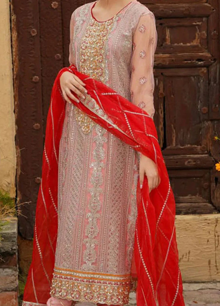 Dhanak By Ayat Pret Embroidered Net 3 Piece Suit Yashni