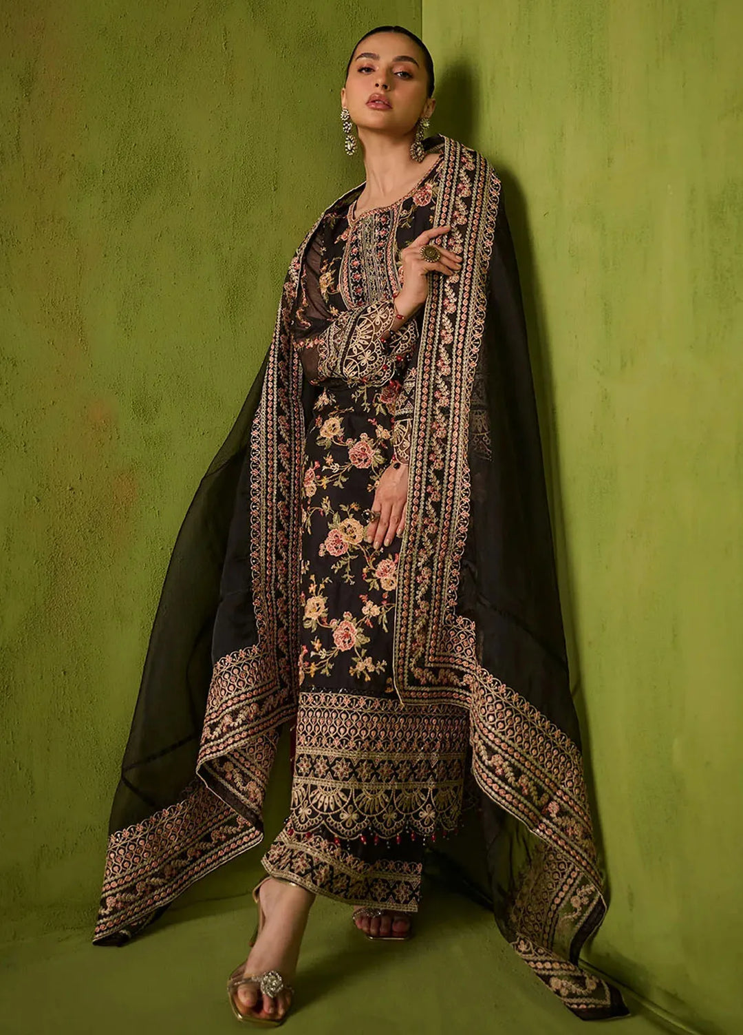 Dhanak Embroidered Khaadi Net Suits Unstitched 3 Piece SS24DU-3192 - Festive Collection