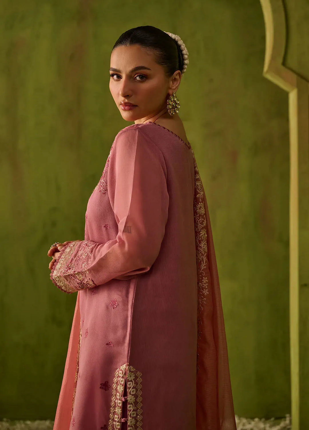 Dhanak Embroidered Khaadi Net Suits Unstitched 3 Piece SS24DU-3193 - Festive Collection