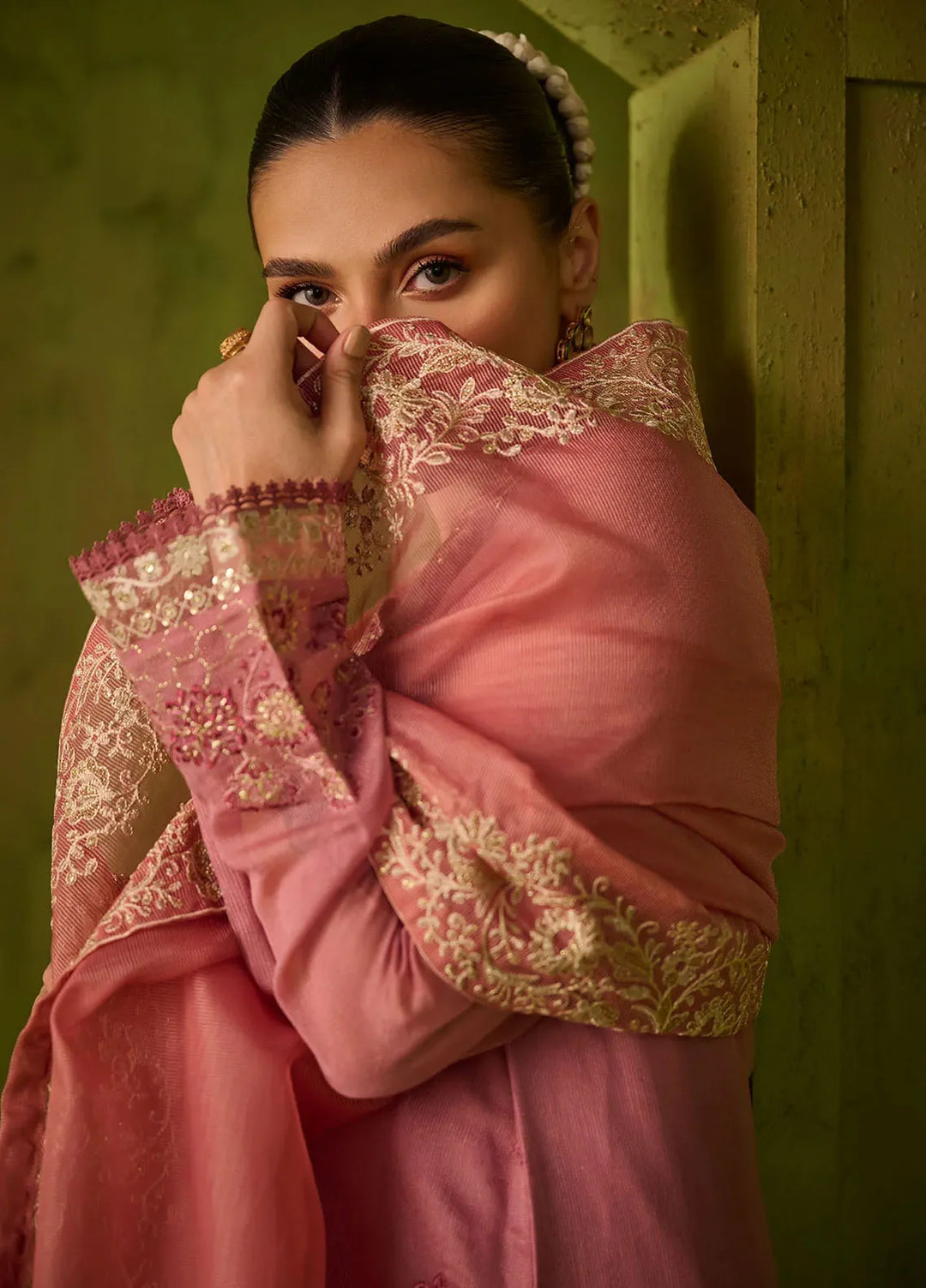 Dhanak Embroidered Khaadi Net Suits Unstitched 3 Piece SS24DU-3193 - Festive Collection
