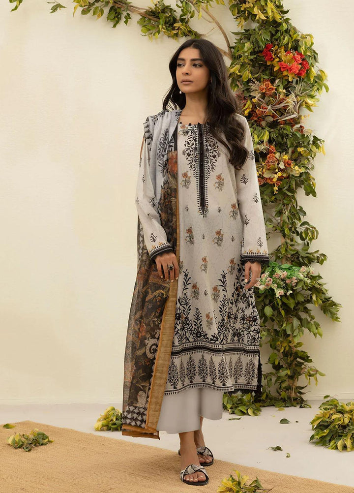 Everyday Basics By Dhanak Printed Lawn Suits Unstitched 3 Piece DU-3132 BEIGE - Summer Collection