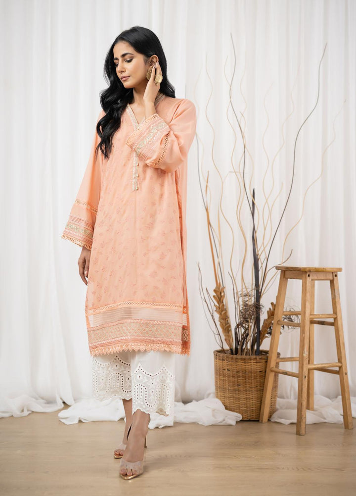 Dhanak Casual Pret Embroidered Lawn Shirt DC-0430 PEACH