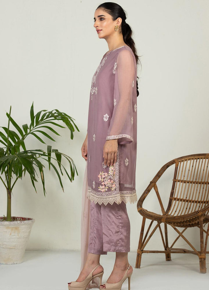Dhanak Pret Luxury Chiffon 3 Piece DHK21F DA-3001 L-PURPLE