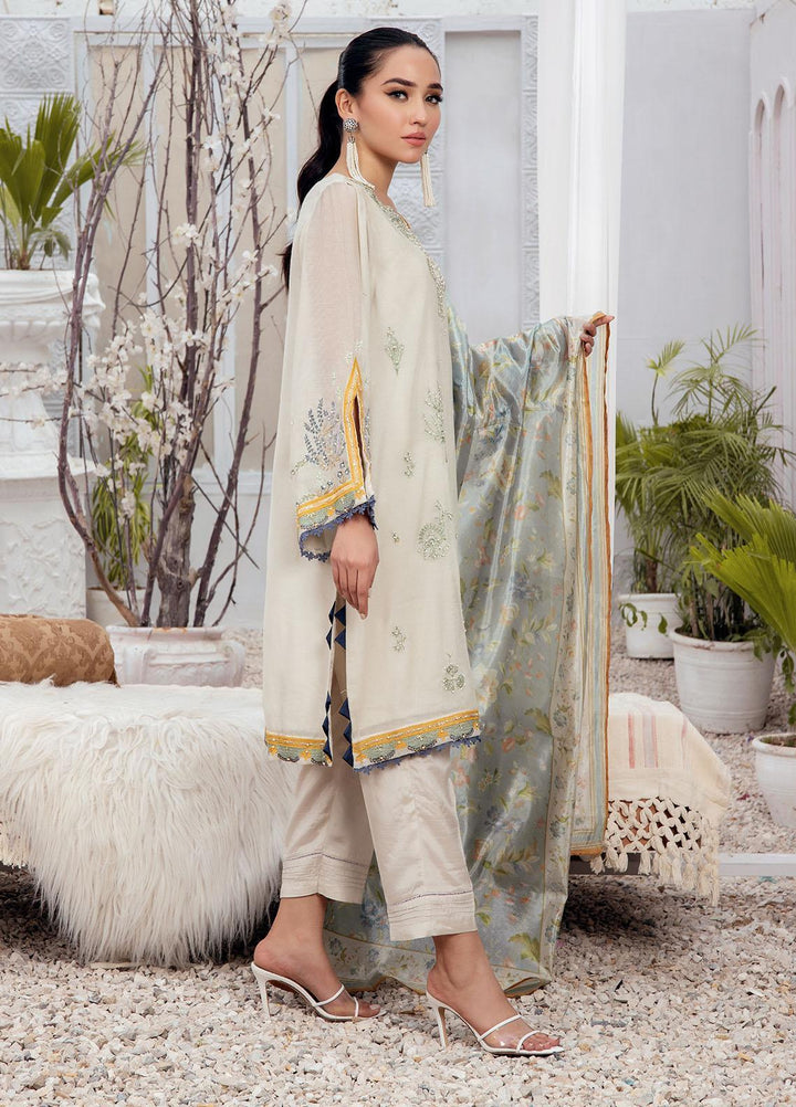 Dhanak Pret Luxury Khaadi Net 3 Piece DHK21F DL-0151 BEIGE