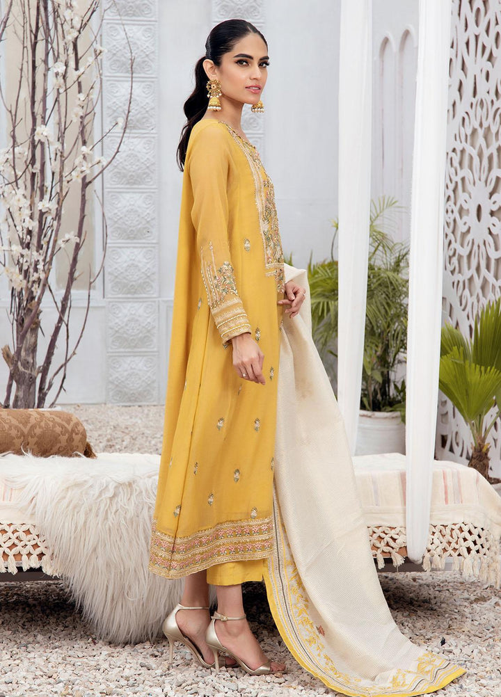Dhanak Pret Luxury Net 3 Piece DHK21F DL-0153 YELLOW