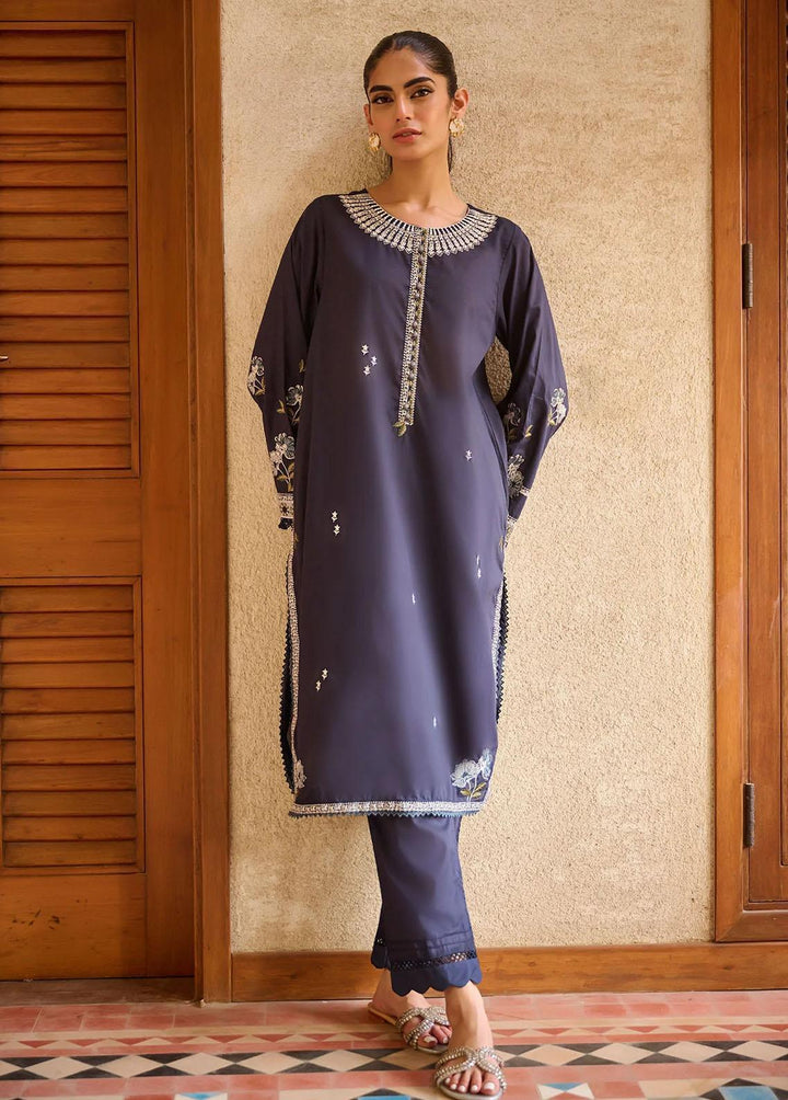 Dhanak Pret Embroidered Lawn 2 Piece DHK23F DC-2163 NAVY BLUE