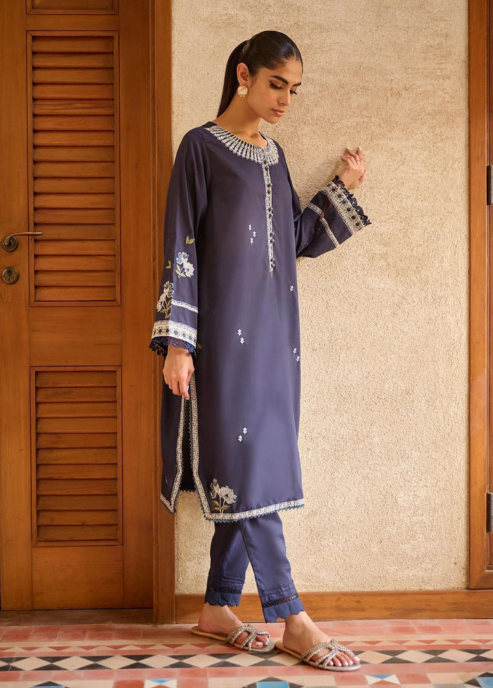 Dhanak Pret Embroidered Lawn 2 Piece DHK23F DC-2163 NAVY BLUE