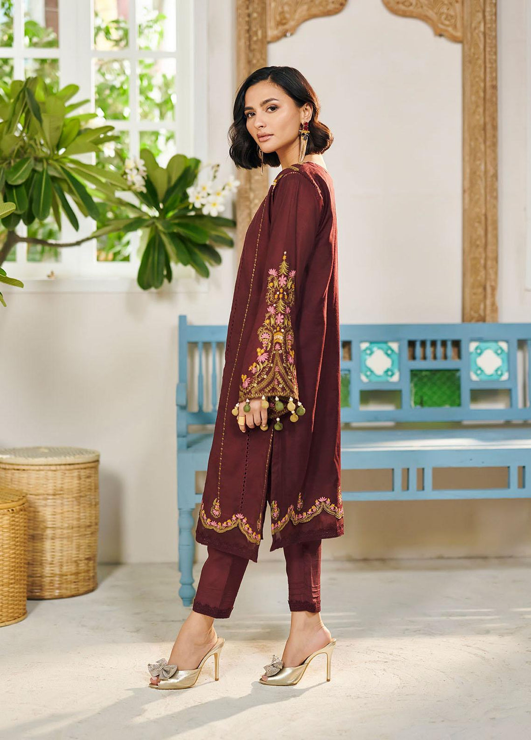 Dhanak Festive Pret  Cotton 2 Piece Suit DC-2056 MAROON