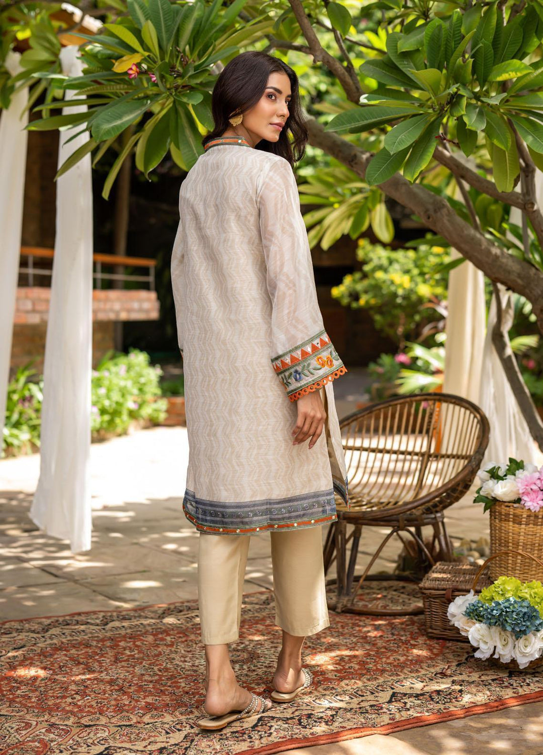 Dhanak Festive Pret Embroidered Munar 2 Piece Suit DC-2099 BEIGE