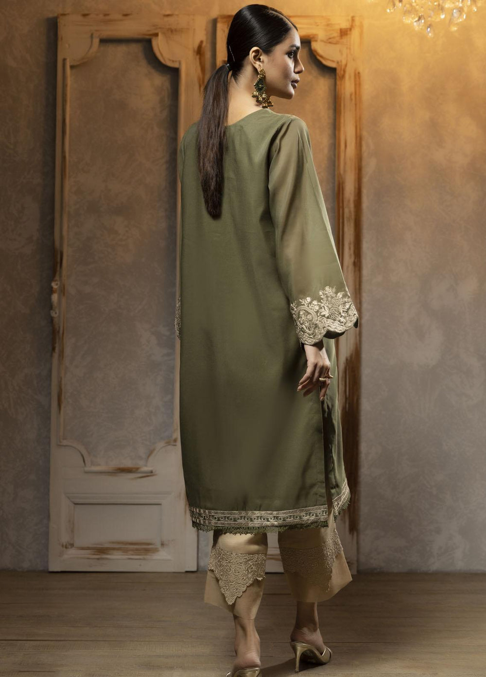 Dhanak Luxury Pret  Cotton Shirt DA-1643 GREEN