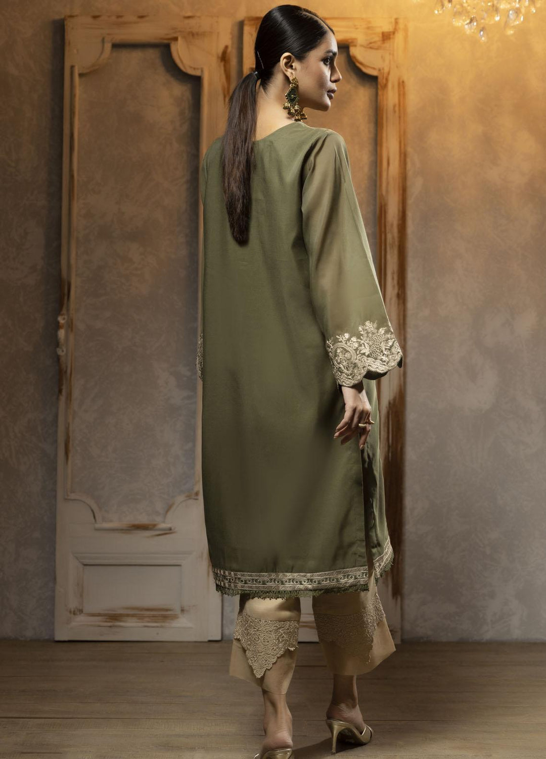 Dhanak Luxury Pret  Cotton Shirt DA-1643 GREEN