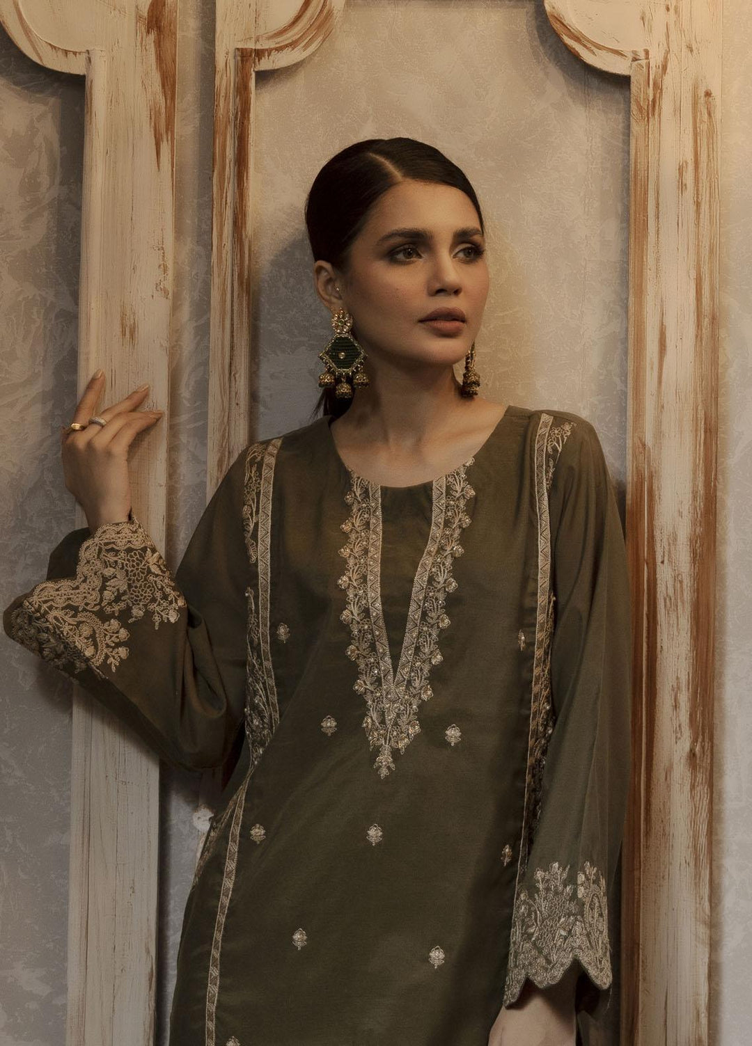 Dhanak Luxury Pret  Cotton Shirt DA-1643 GREEN