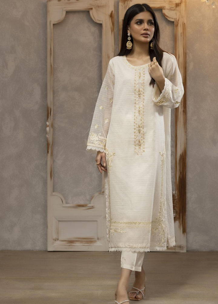Dhanak Luxury Pret  Organza Shirt DA-2051 OFFWHITE