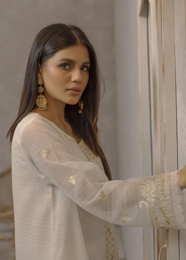 Dhanak Luxury Pret  Organza Shirt DA-2051 OFFWHITE