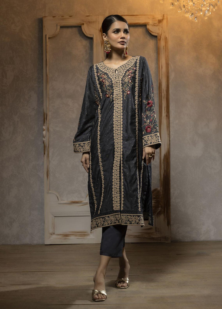 Dhanak Luxury Pret  Cotton Silk Shirt DA-1664 GREY