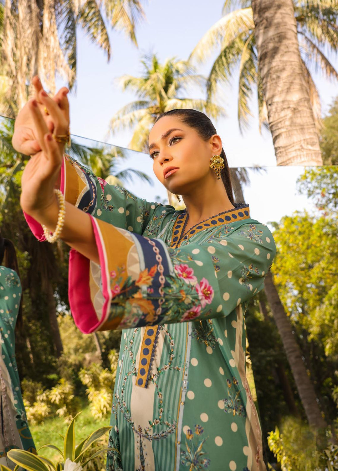 Dhanak Pret  Silk 2 Piece Dress DC-2139 GREEN