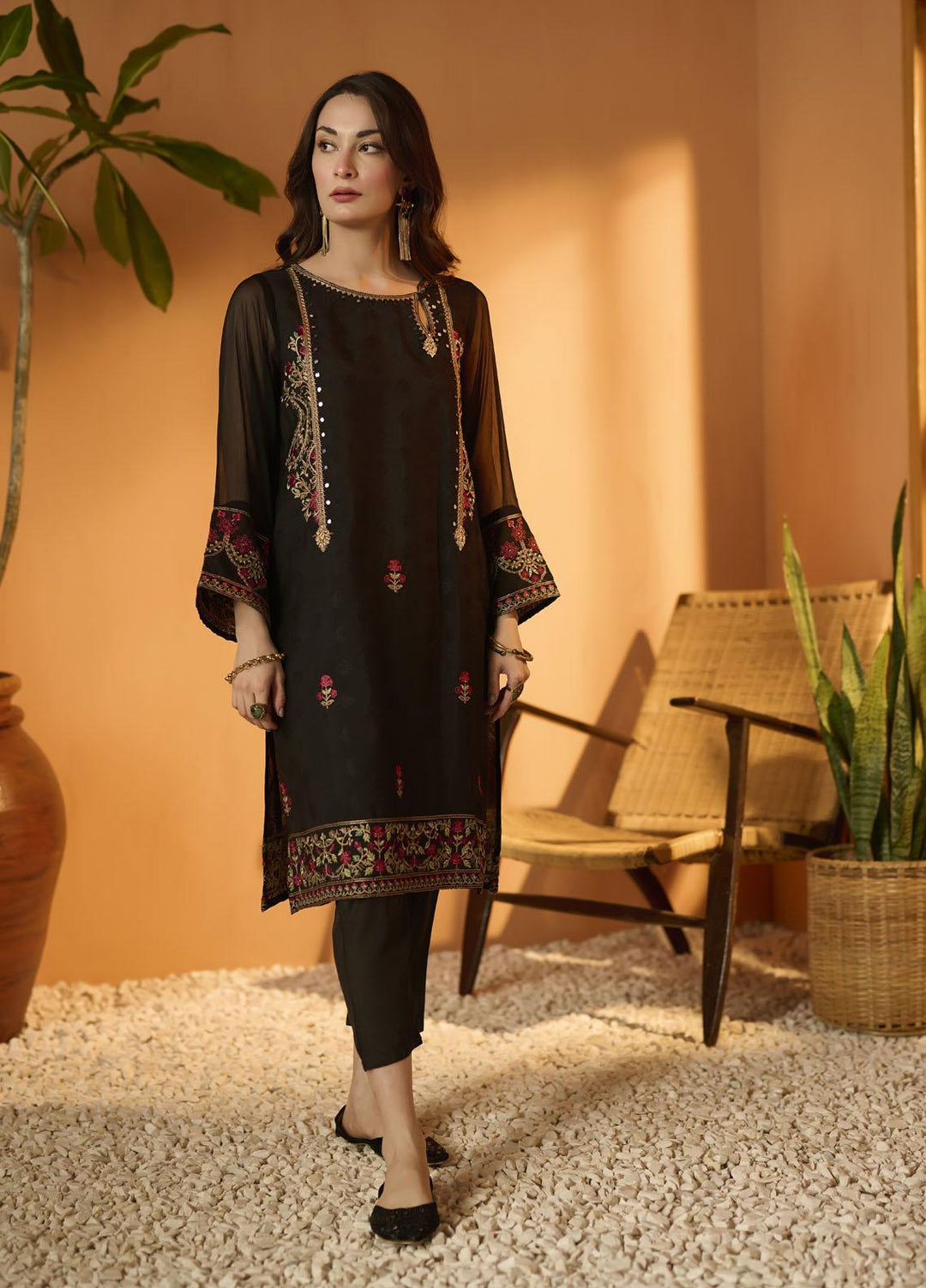 Dhanak Pret   Kurta DA-1644 BLACK