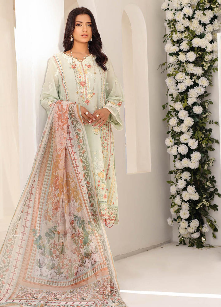Kiara By Dhanak Embroidered Lawn Suits Unstitched 3 Piece DU-3123 L-GREEN - Signature Summer Collection