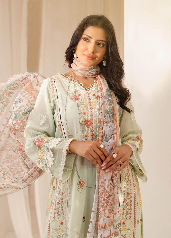 Kiara By Dhanak Embroidered Lawn Suits Unstitched 3 Piece DU-3123 L-GREEN - Signature Summer Collection