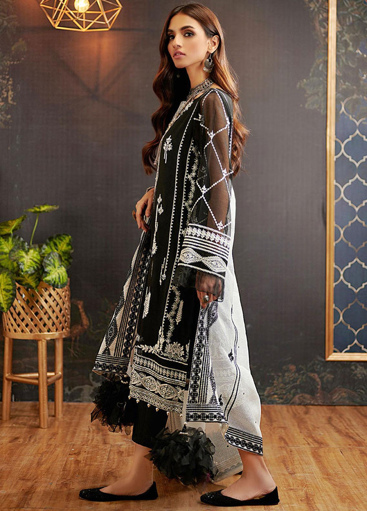 Dhanak Embroidered Khaadi Net Suits Unstitched 3 Piece DU-3066 - Luxury Collection