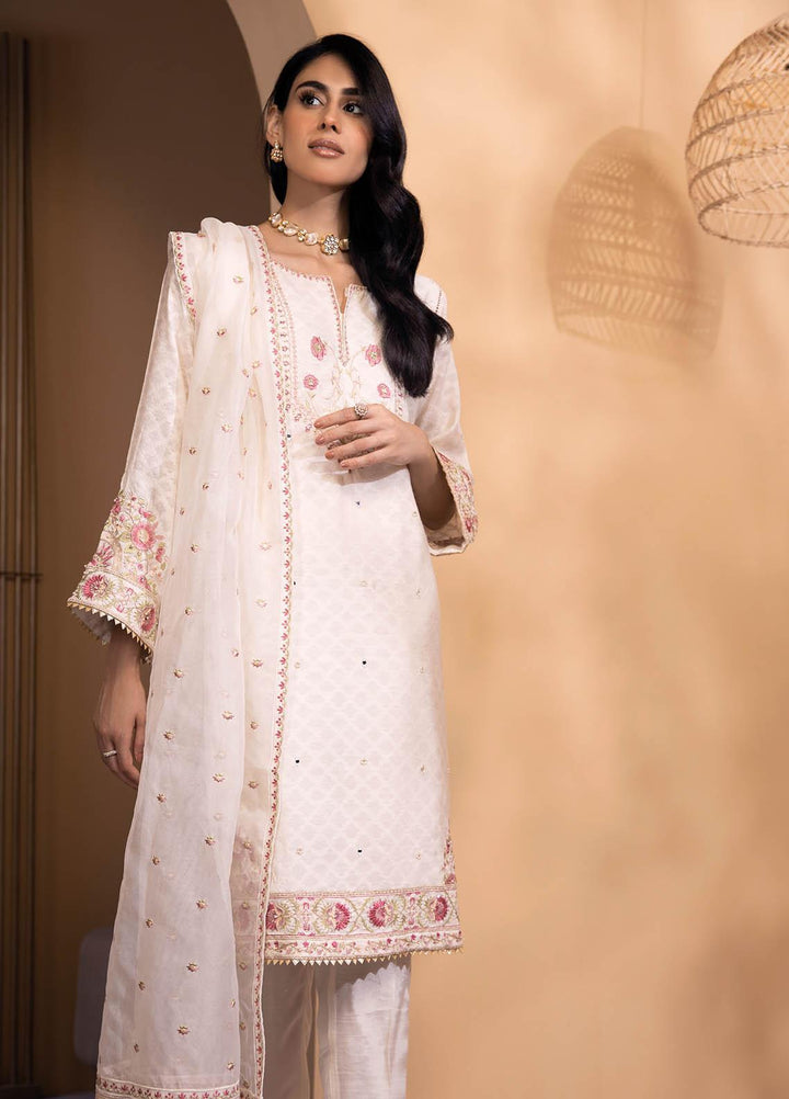 Dhanak Luxury Pret  Jacquard 2 Piece Suit DA-2080 OFF WHITE