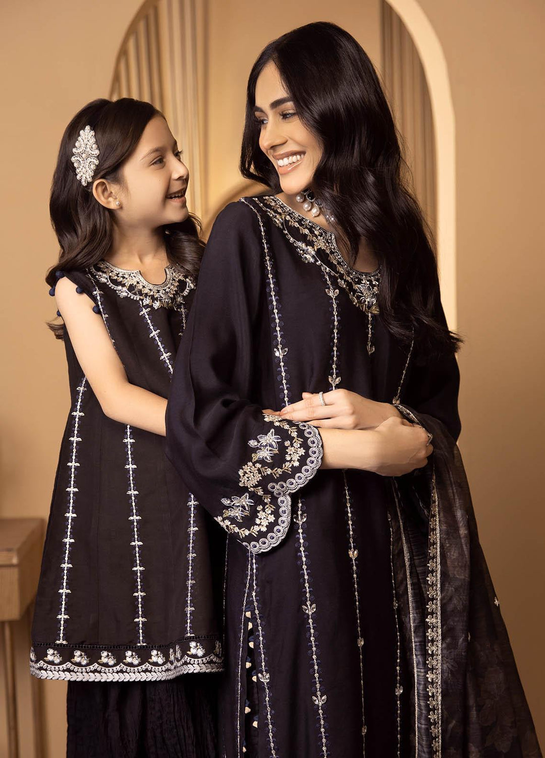 Dhanak Luxury Pret  Cotton Silk 2 Piece Suit DA-2117 BLACK