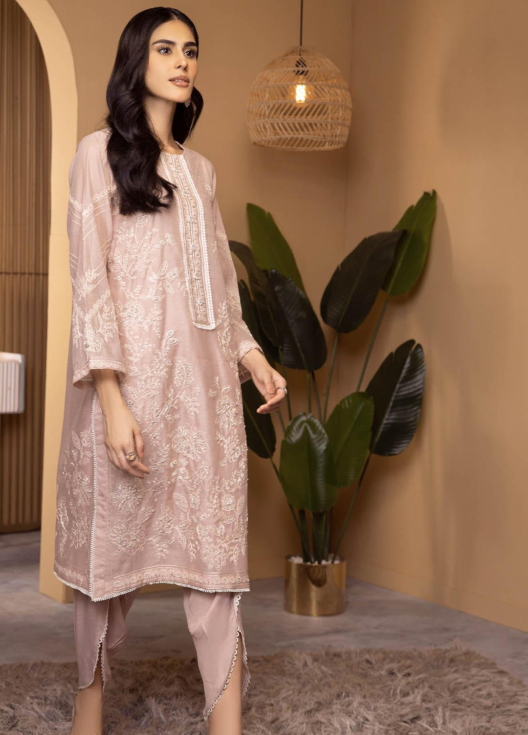 Dhanak Luxury Pret  Khaadi Net 2 Piece Suit DA-2121 PEACH