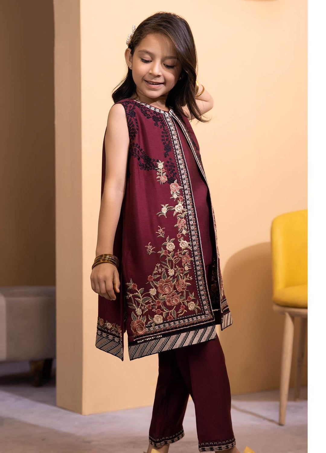 Dhanak Luxury Pret  Cotton Net 2 Piece Suit DK-0141 PLUM