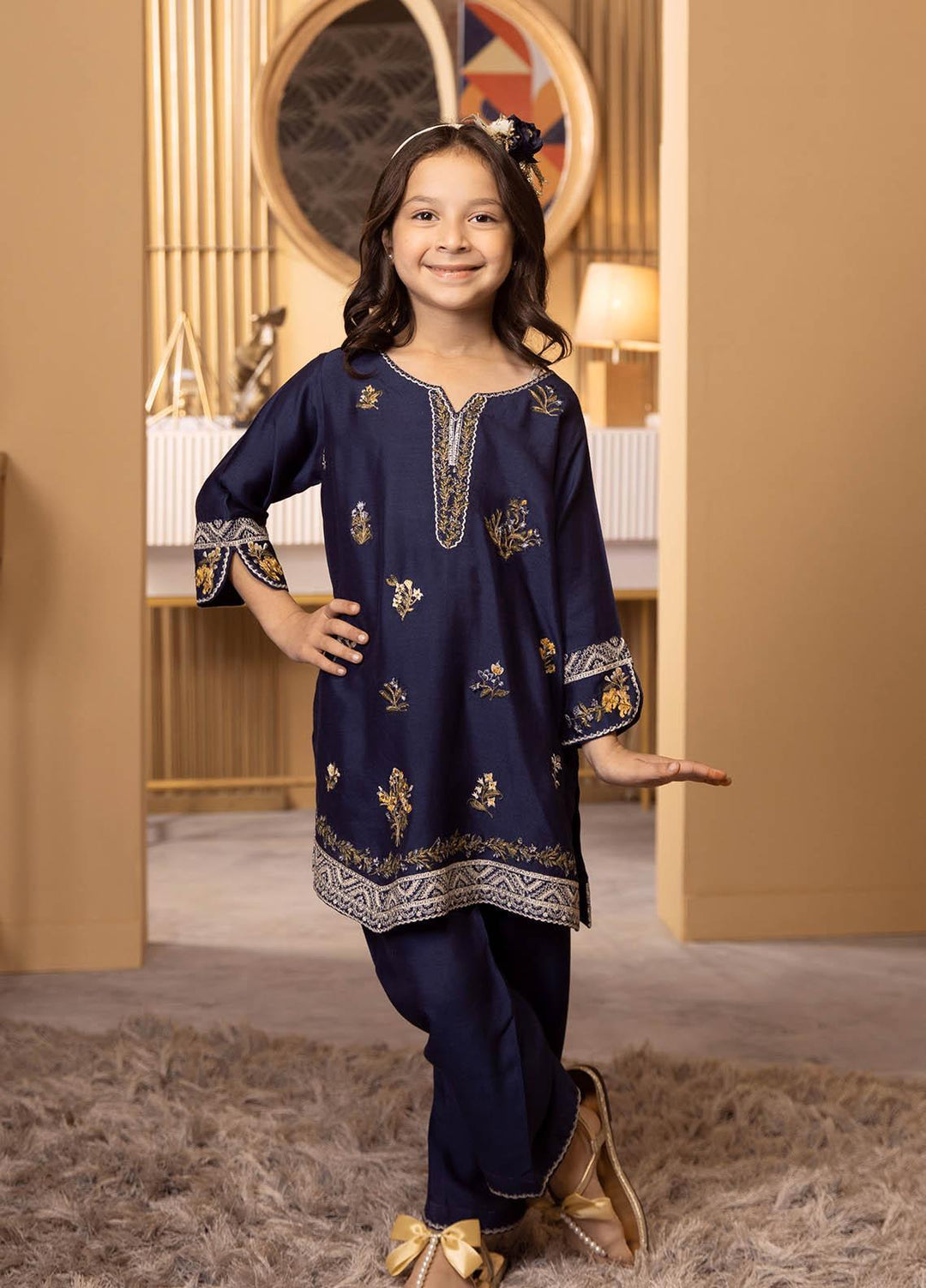 Dhanak Luxury Pret  Cotton Silk 2 Piece Suit DK-0144 NAVY BLUE