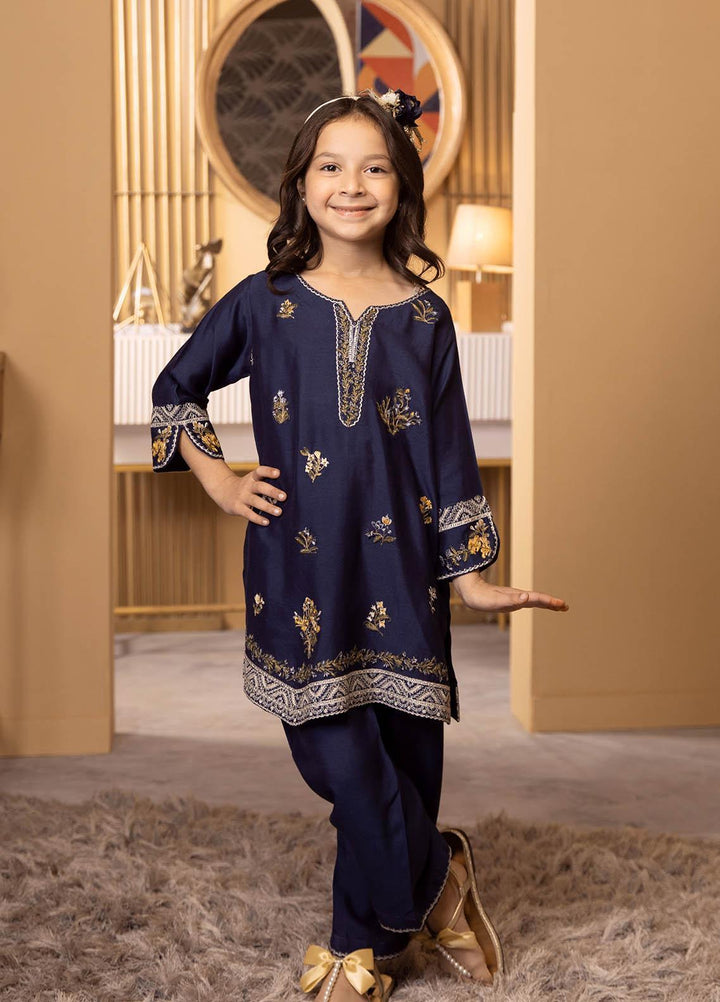 Dhanak Luxury Pret  Cotton Silk 2 Piece Suit DK-0144 NAVY BLUE