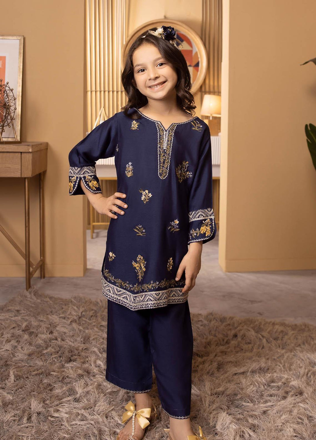 Dhanak Luxury Pret  Cotton Silk 2 Piece Suit DK-0144 NAVY BLUE