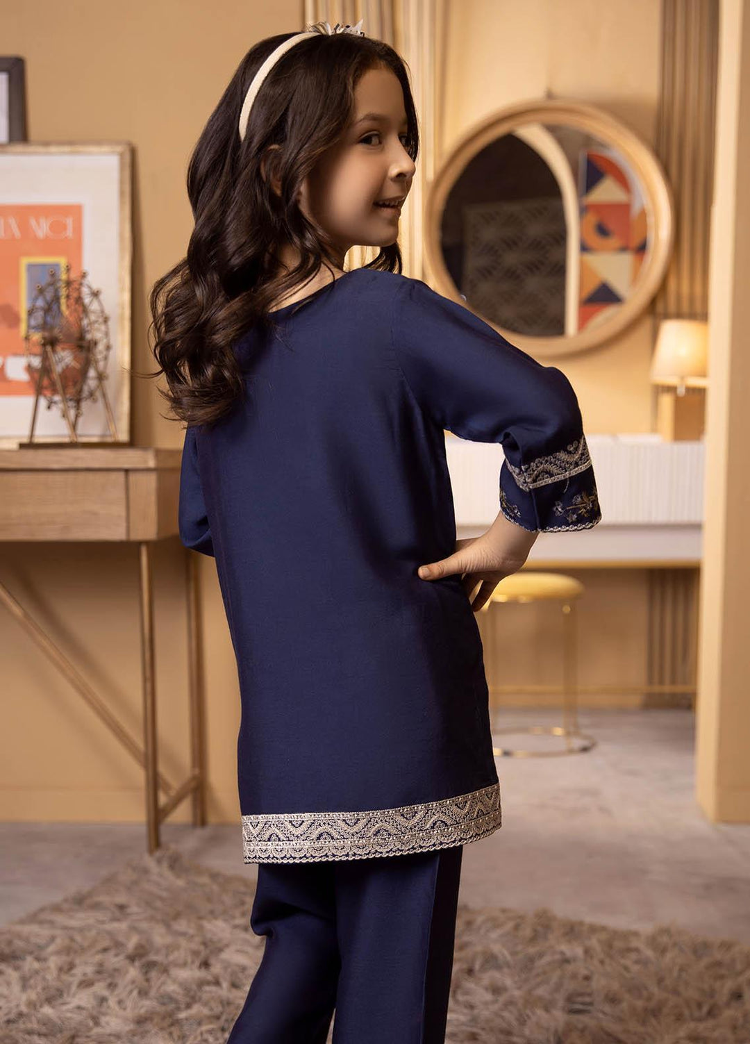 Dhanak Luxury Pret  Cotton Silk 2 Piece Suit DK-0144 NAVY BLUE
