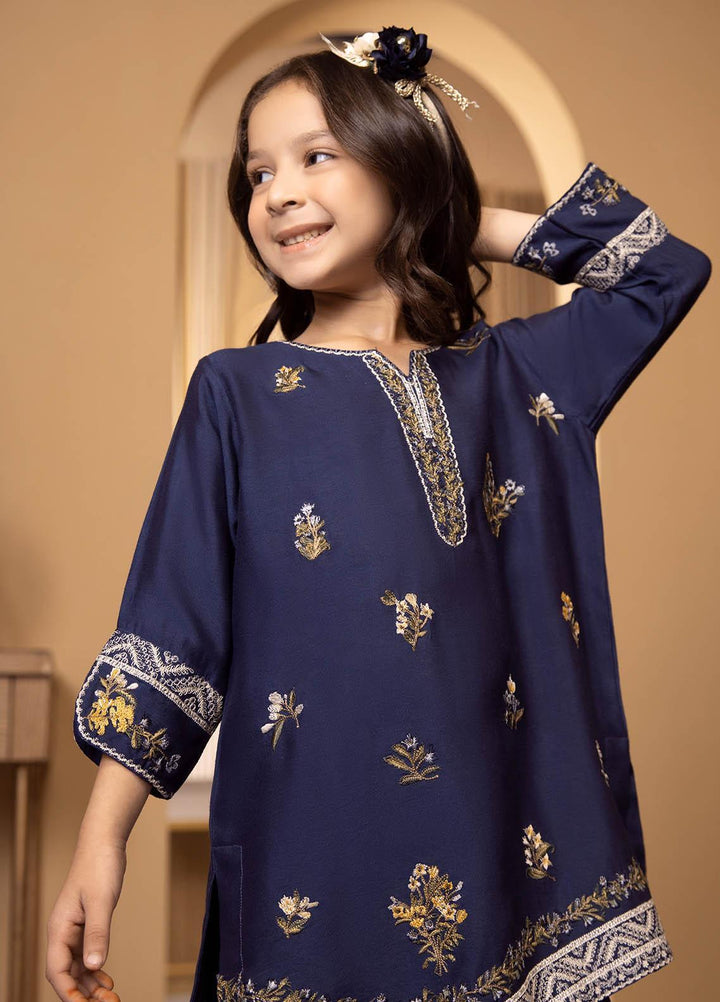 Dhanak Luxury Pret  Cotton Silk 2 Piece Suit DK-0144 NAVY BLUE