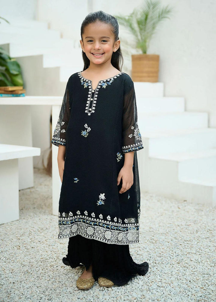 Dhanak Khaadi Net Casual 2 Piece Suit for Girls - black DHK23-MM2 DK-0152 BLACK