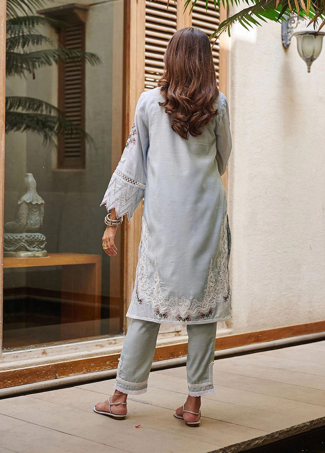 Dhanak Festive Pret Embroidered Cotton 2 Piece Suit DC-2045 WATER BLUE