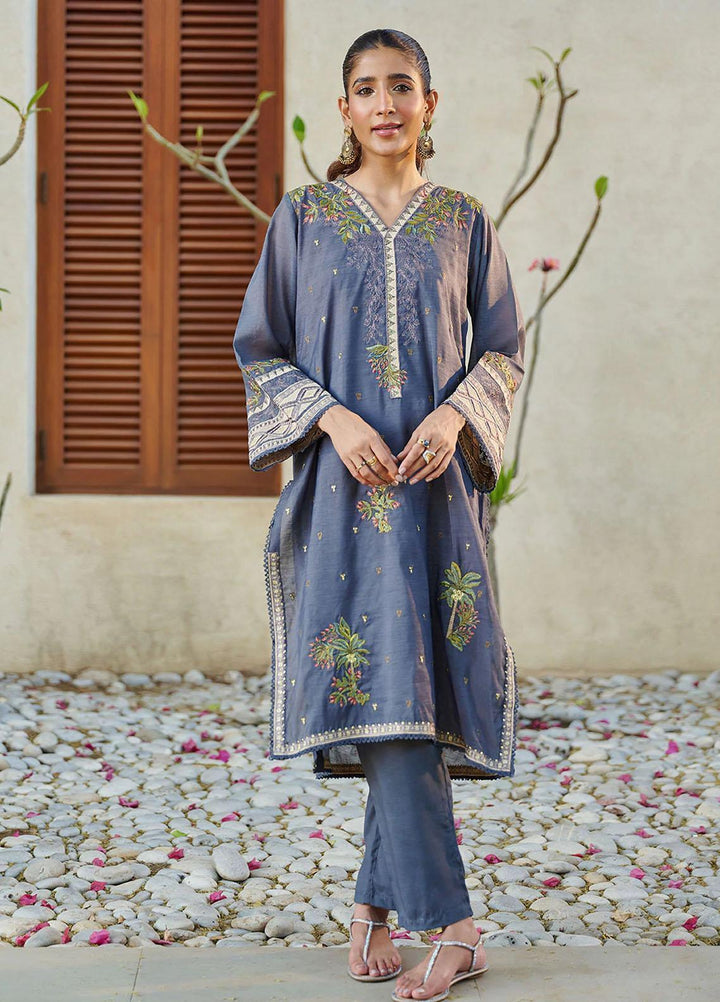 Dhanak Festive Pret Embroidered Cotton 2 Piece Suit DC-2051 DARK GREY