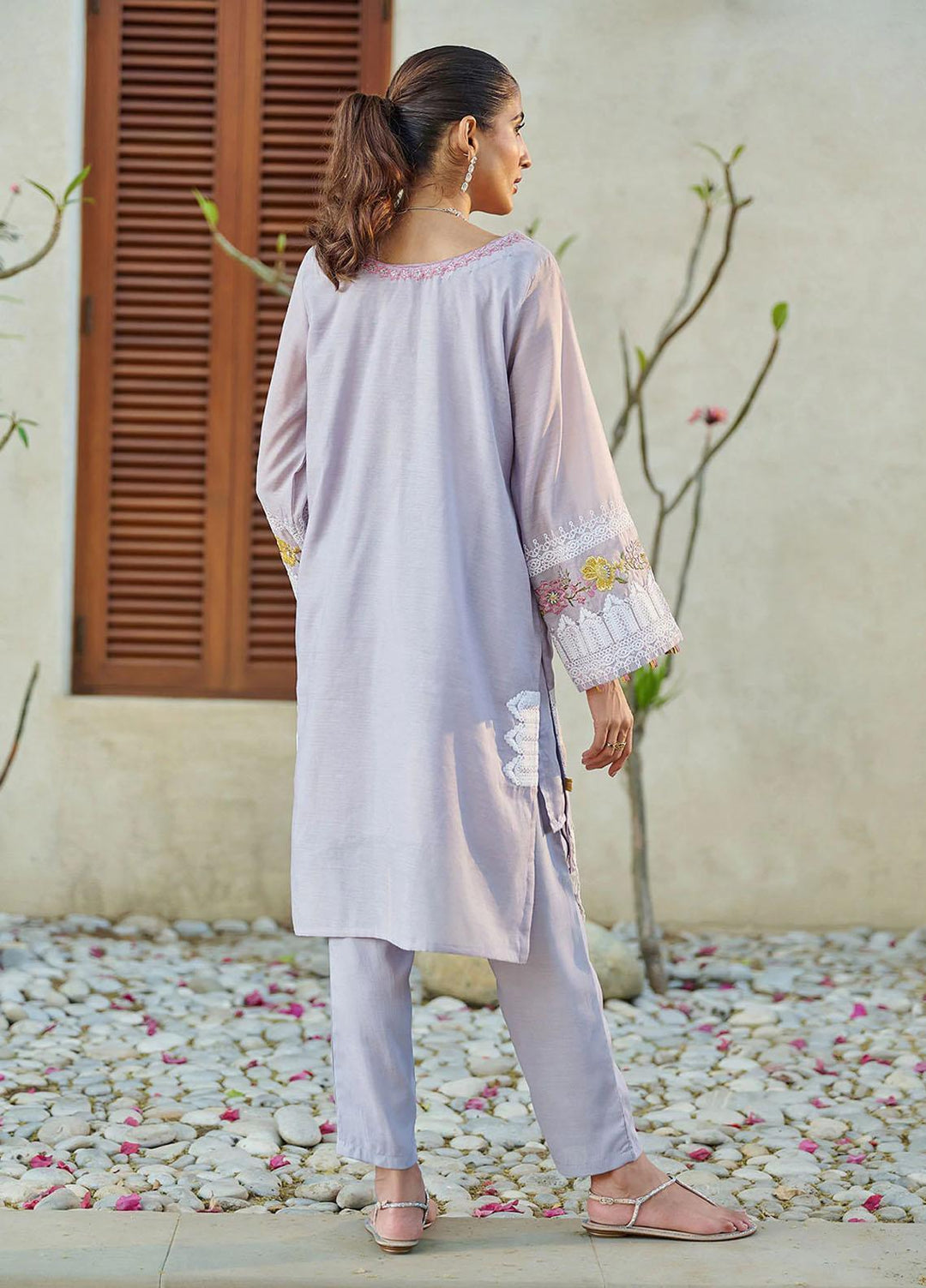 Dhanak Festive Pret Embroidered Cotton 2 Piece Suit DC-2050 LIGHT PURPLE