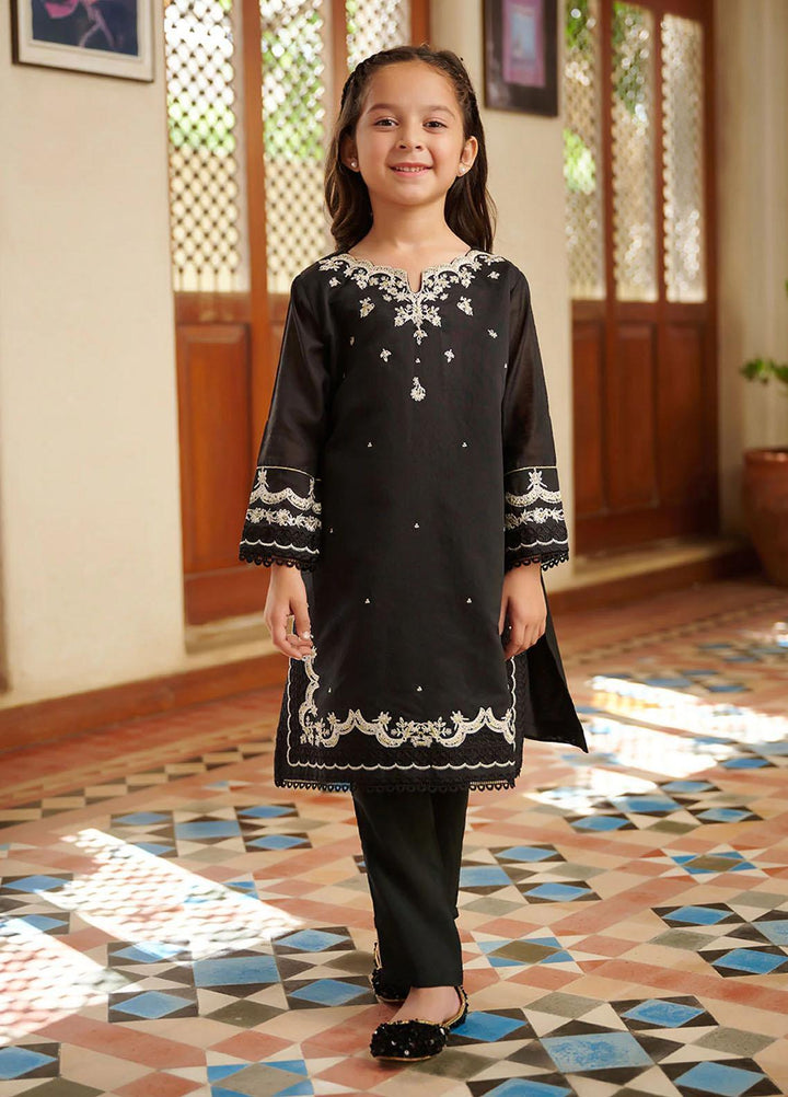 Dhanak Festive Pret Embroidered Cotton 2 Piece Suit DK-0123 BLACK