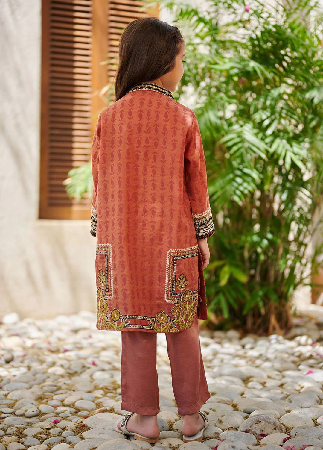 Dhanak Festive Pret Embroidered Cotton 2 Piece Suit DK-0125 RUST