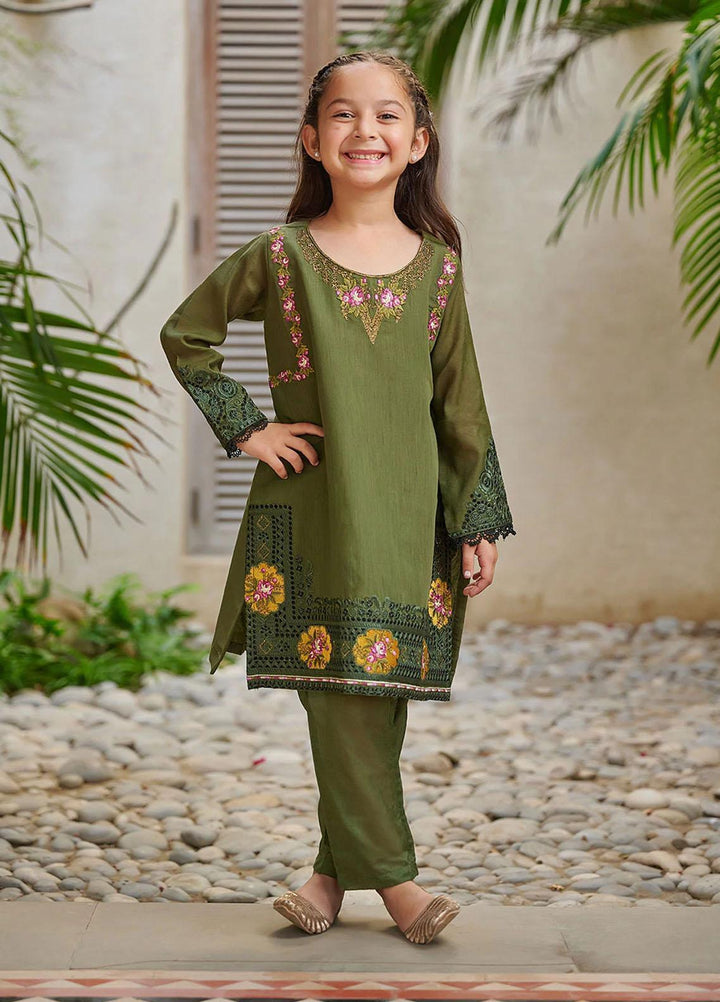 Dhanak Festive Pret Embroidered Cotton 2 Piece Suit DK-0127 DARK GREEN