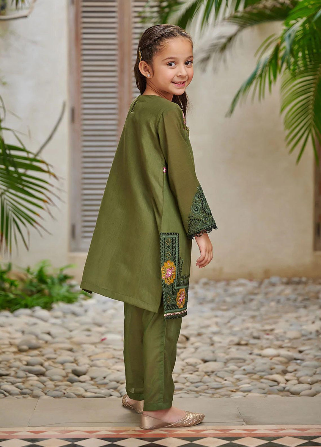 Dhanak Festive Pret Embroidered Cotton 2 Piece Suit DK-0127 DARK GREEN