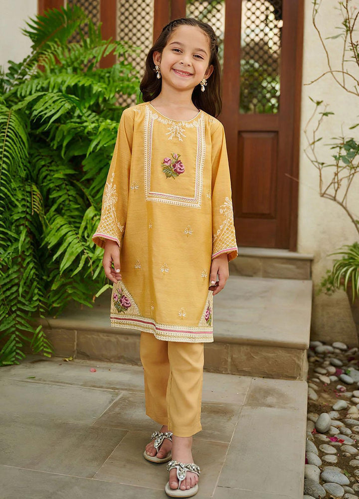 Dhanak Festive Pret Embroidered Cotton 2 Piece Suit DK-0128 LEMON YELLOW