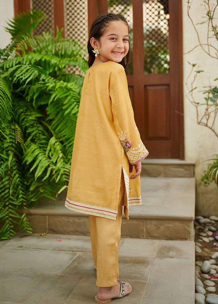 Dhanak Festive Pret Embroidered Cotton 2 Piece Suit DK-0128 LEMON YELLOW