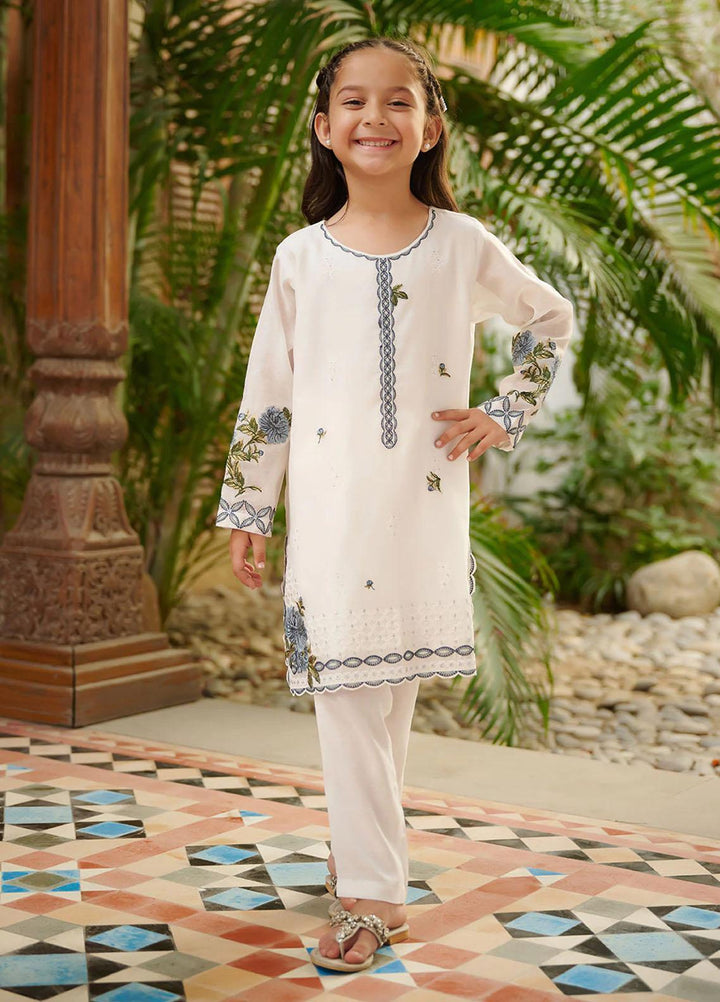 Dhanak Festive Pret Embroidered Cotton 2 Piece Suit DK-0130 WHITE