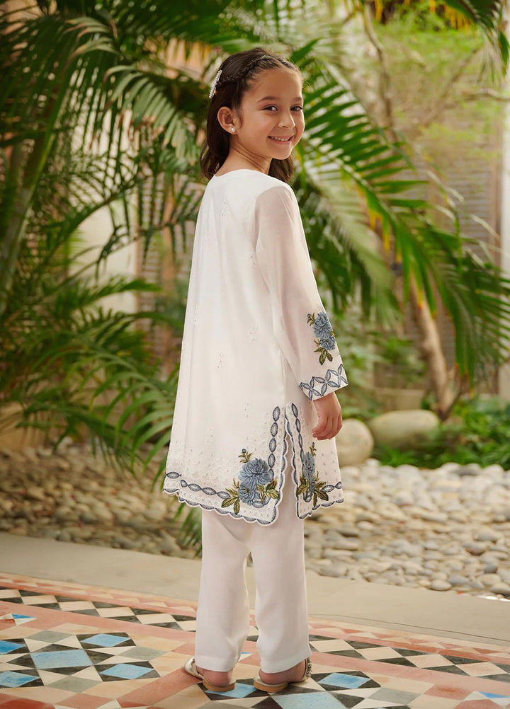Dhanak Festive Pret Embroidered Cotton 2 Piece Suit DK-0130 WHITE