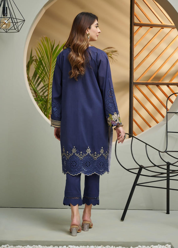 Dhanak Festive Pret Embroidered Lawn 2 Piece Suit DC-2039 NAVY BLUE